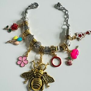 Gold and Silver Charm Bracelet